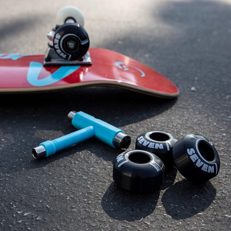 Cal 7 Catch-22 Skateboard Wheels, 52mm & 100A, Black & White Design, Great for Trick, Street & More - Image 5